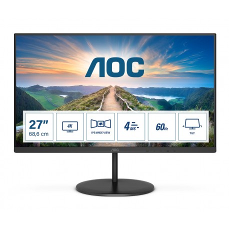 AOC V4 U27V4EA Monitor PC 68,6 cm 27 3840 x 2160 Pixel 4K Ultra HD LED Nero