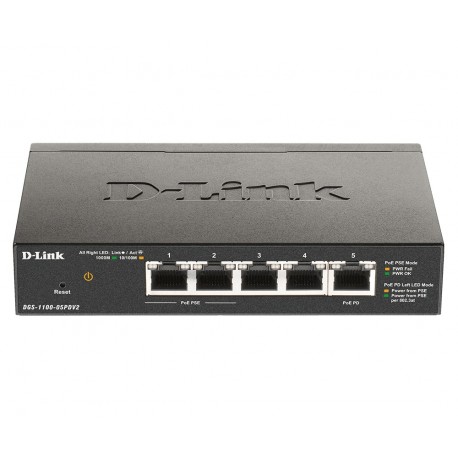 D Link DGS 1100 05PDV2 switch di rete Gestito Gigabit Ethernet 101001000 Supporto Power over Ethernet PoE Nero