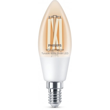 Philips LED Lampadina Smart Filament Dimmerabile Luce Bianca da Calda a Fredda Attacco E14 40W Candela 929003017621