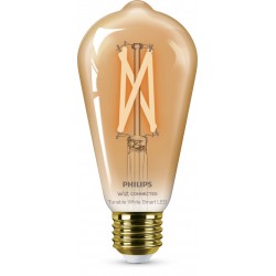 Philips LED Lampadina Smart Filament Ambrata Dimmerabile Luce Bianca da Calda a Fredda Attacco E27 50W Edison 929003018721