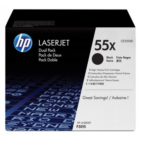 HP Confezione da 2 cartucce originali di Toner nero ad alta capacit LaserJet 55X CE255XD