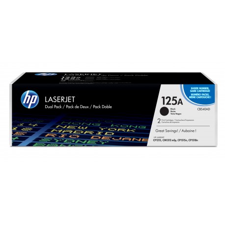 HP Confezione da 2 cartucce originali di Toner nero LaserJet 125A CB540AD