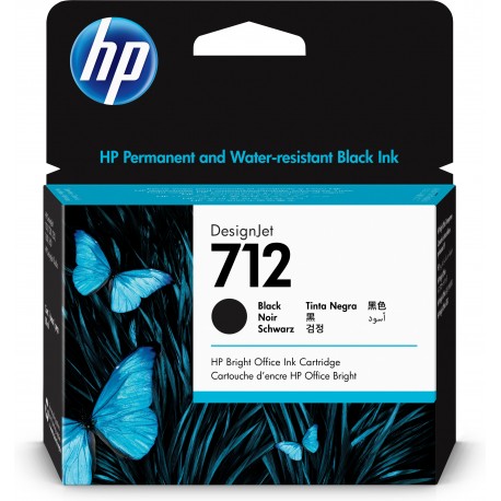 HP Cartuccia di inchiostro nero originale DesignJet 712 da 80 ml 3ED71A