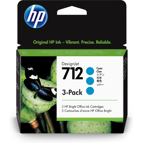 HP Confezione da 3 cartucce di inchiostro ciano originale DesignJet 712 da 29 ml 3ED77A