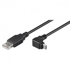 Goobay Cavo USB A Maschio / Micro USB B Maschio Angolato 1,8 Mt Nero ICOC MUSB-A-018ANG